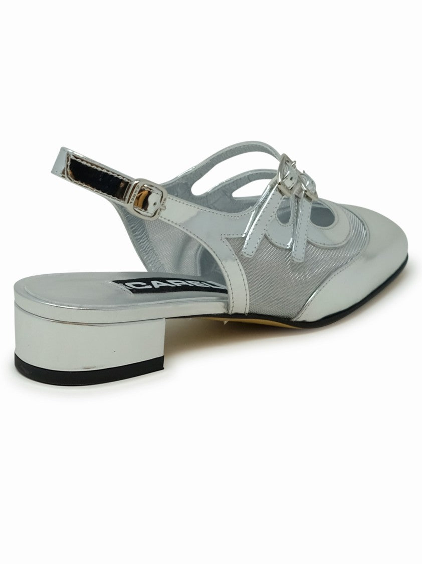 Carel Paris Pechenight Silver Leather Ballet Pumps