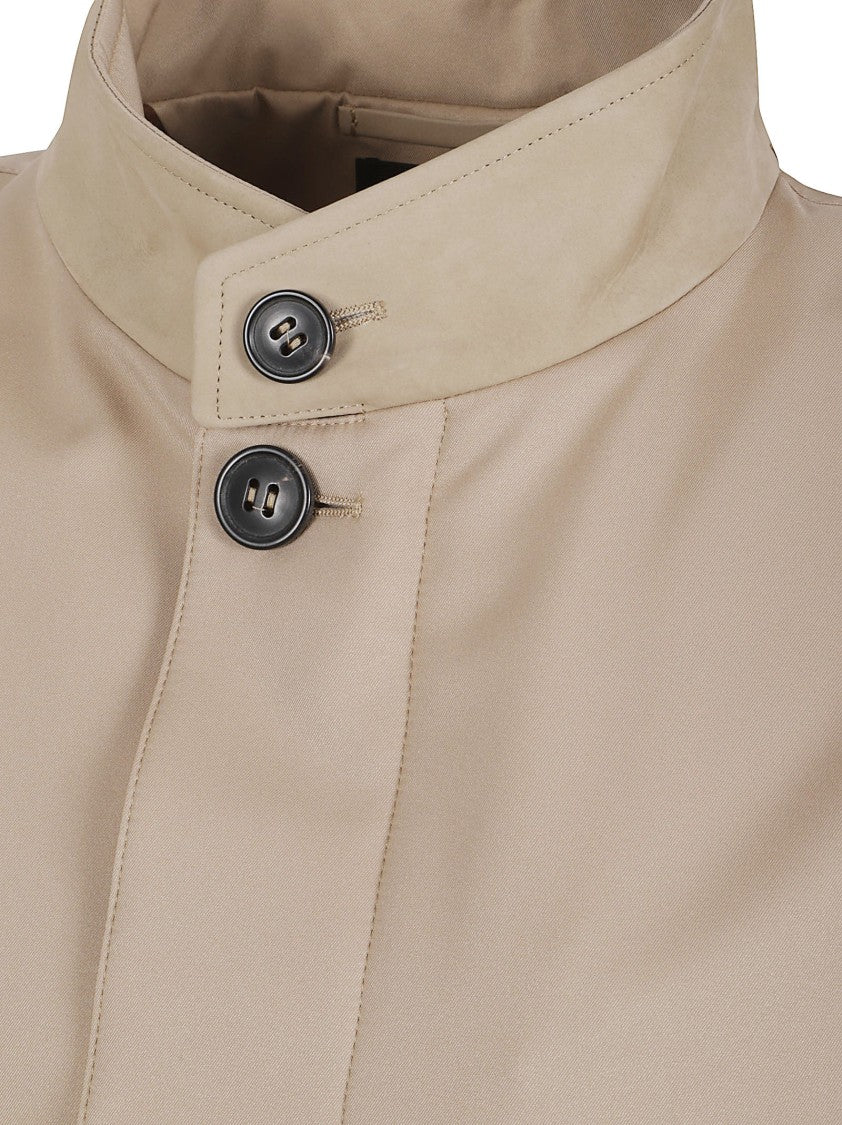 Zegna Sleeveless High Stand Collar Jacket With Button Closure