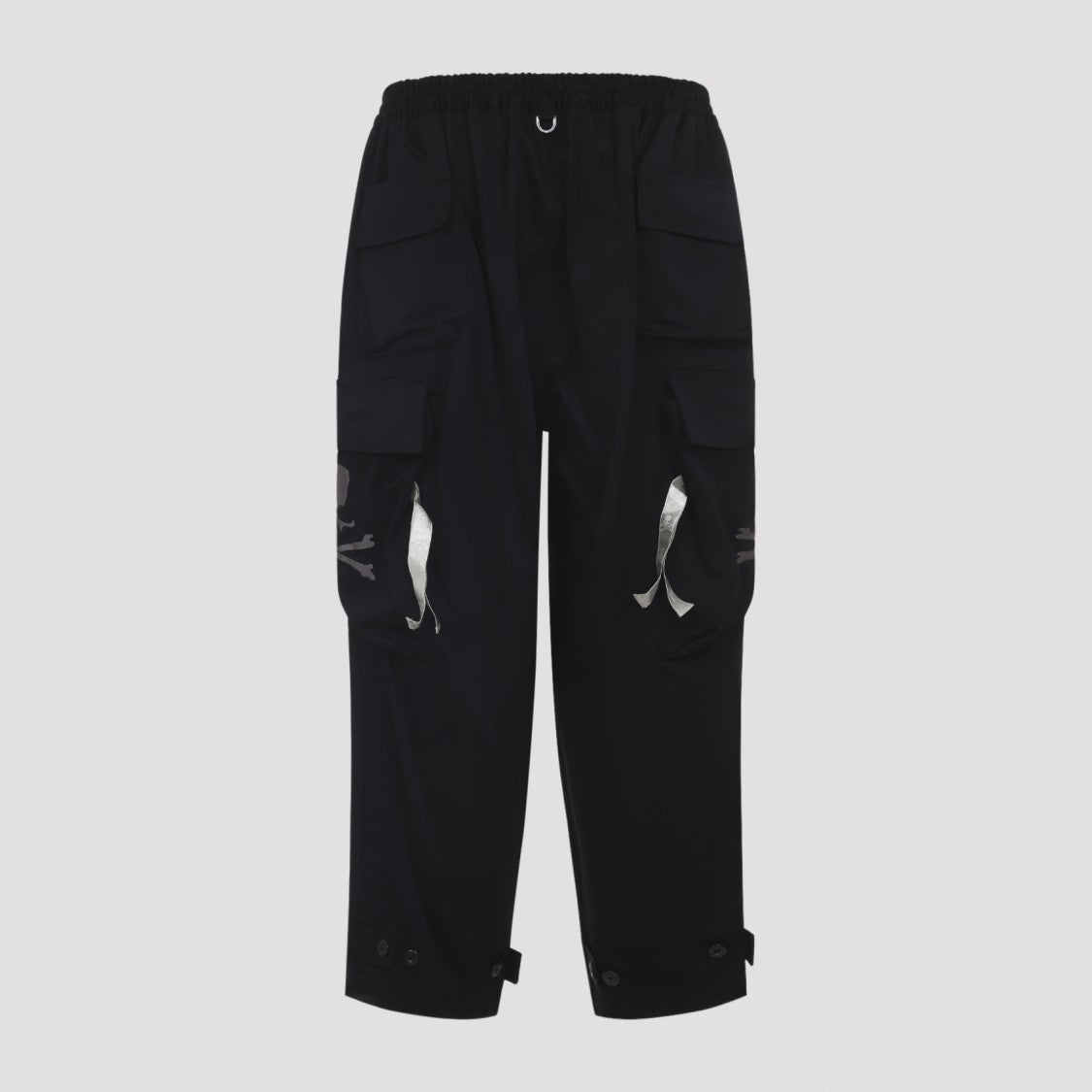 Mastermind Relaxed Fit Black Cargo Trousers With Adjustable Waistband And Strap Details