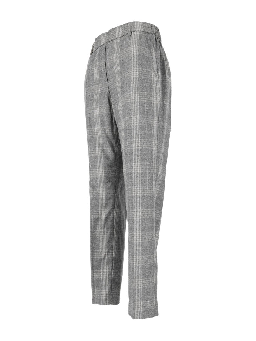 Peserico Plaid Tailored Tapered Pants