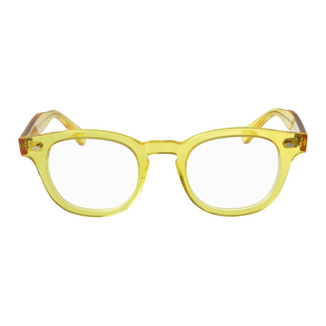 Kador Woody Cal 49 Translucent Yellow Rounded Square Eyeglasses