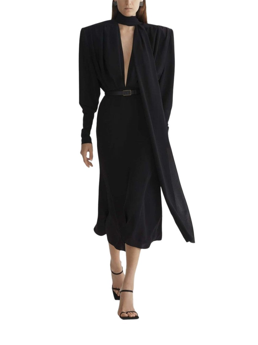 Mugler Midi Dress With Plunging Neckline