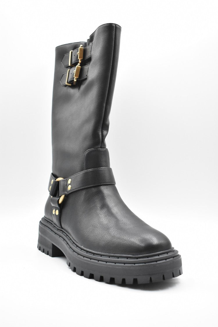 Twin-Set Sleek Black Boots With Laced Front Detail
