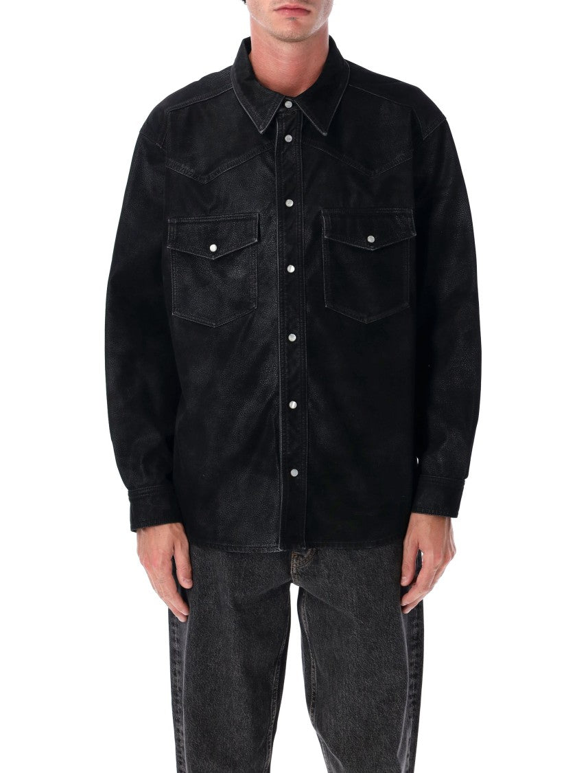 Isabel Marant Marant Kadrian Black Eco Leather Overshirt