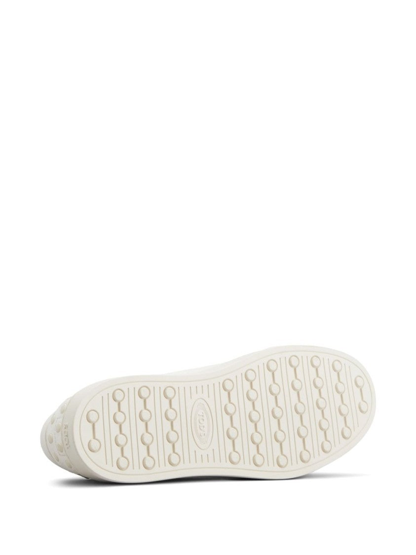 Tod's Textured Leather Sneakers With Logo-Print Tongue