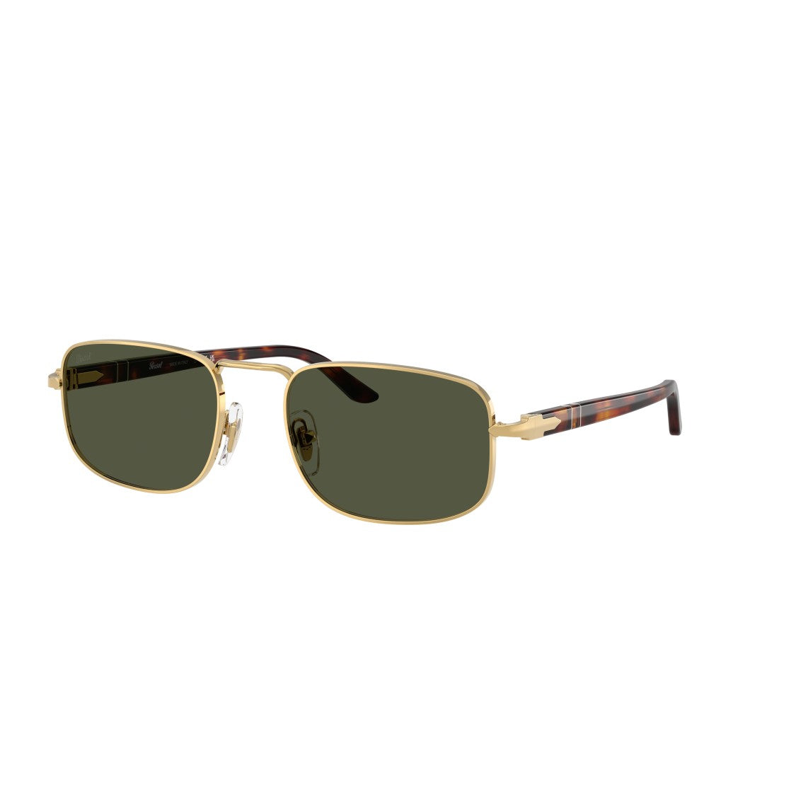 Persol 0Po1027s Rectangular Metal Sunglasses With Tortoiseshell Temples