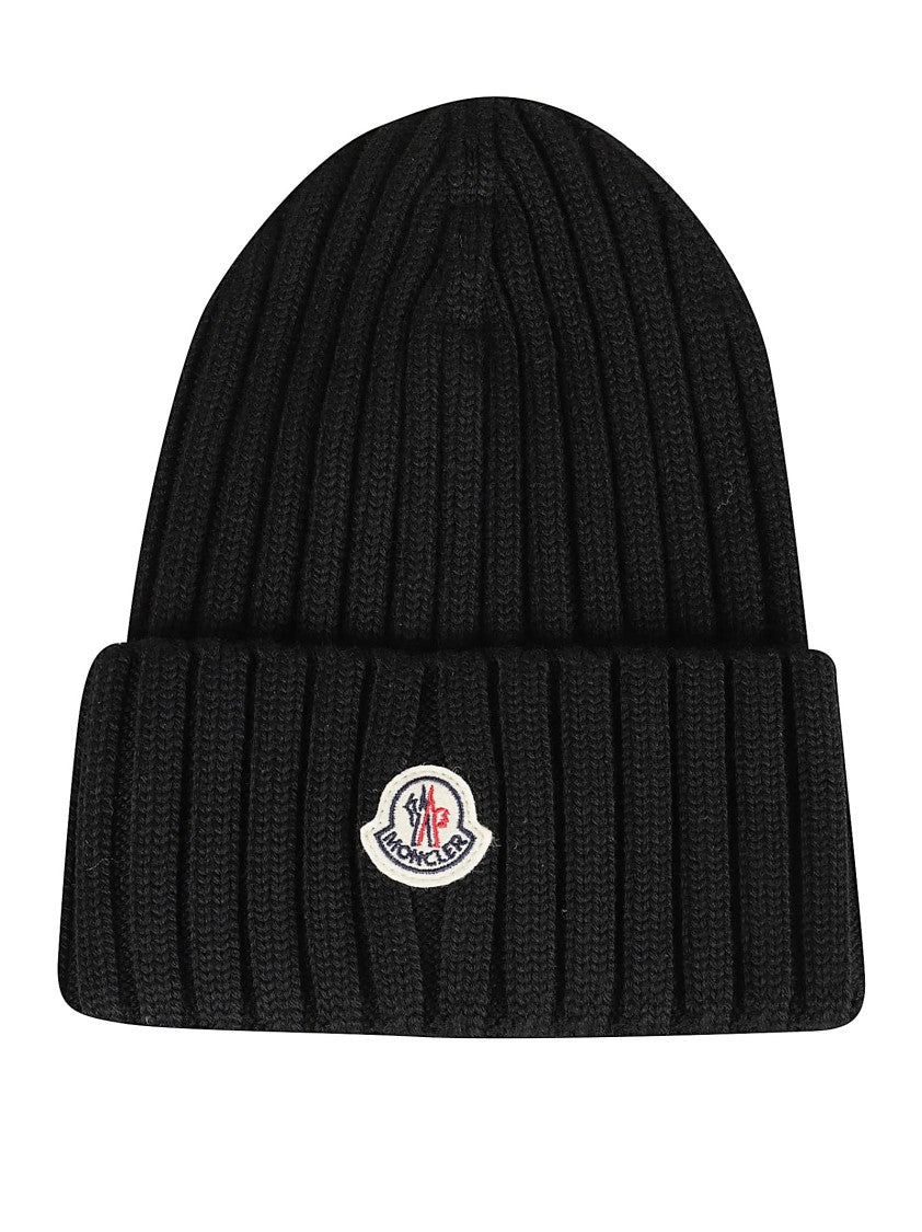 Moncler Ribbed Knit Beanie With Folded Cuff