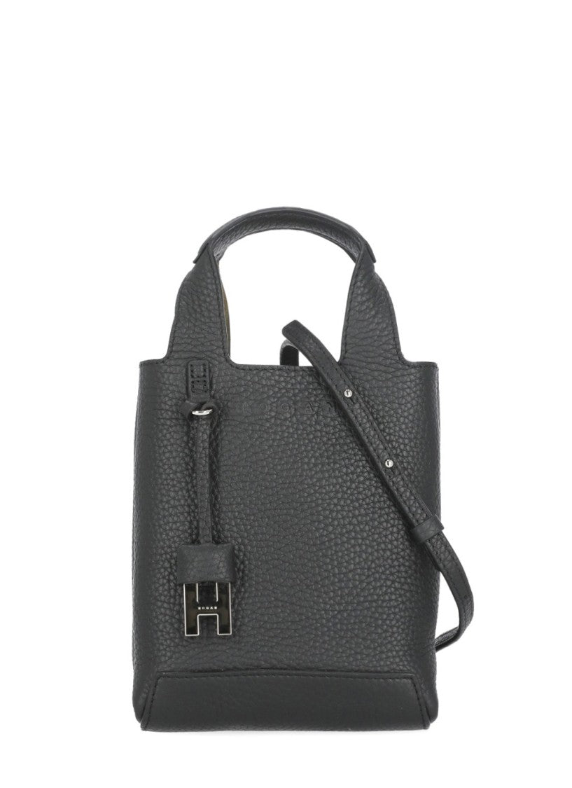 Hogan Compact Pebbled Leather Shopping Mini Bag