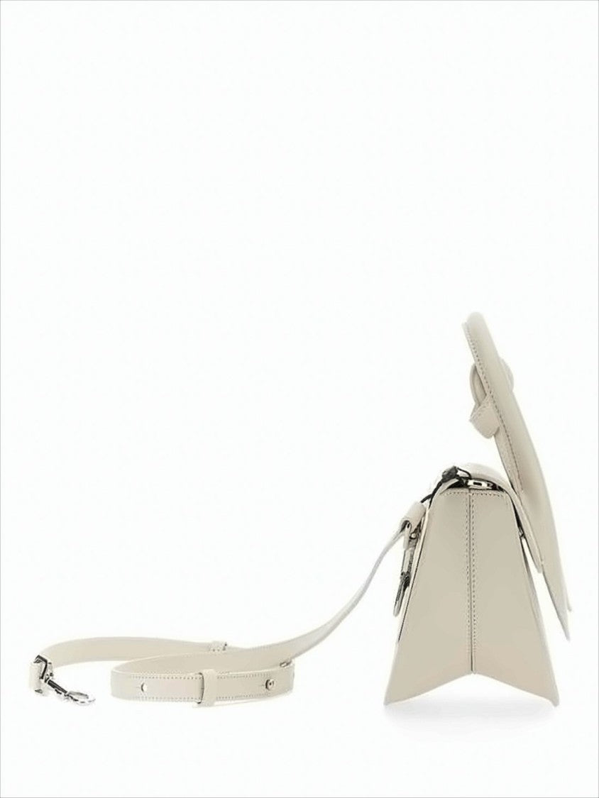 Yuzefi Sculptural Cow Leather Tote Bag With Semi-Circular Flap