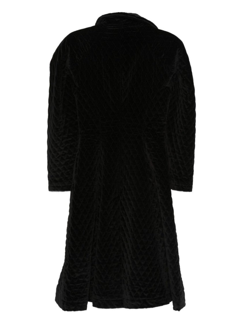 Vivienne Westwood Button Fastening Black Quilted Coat