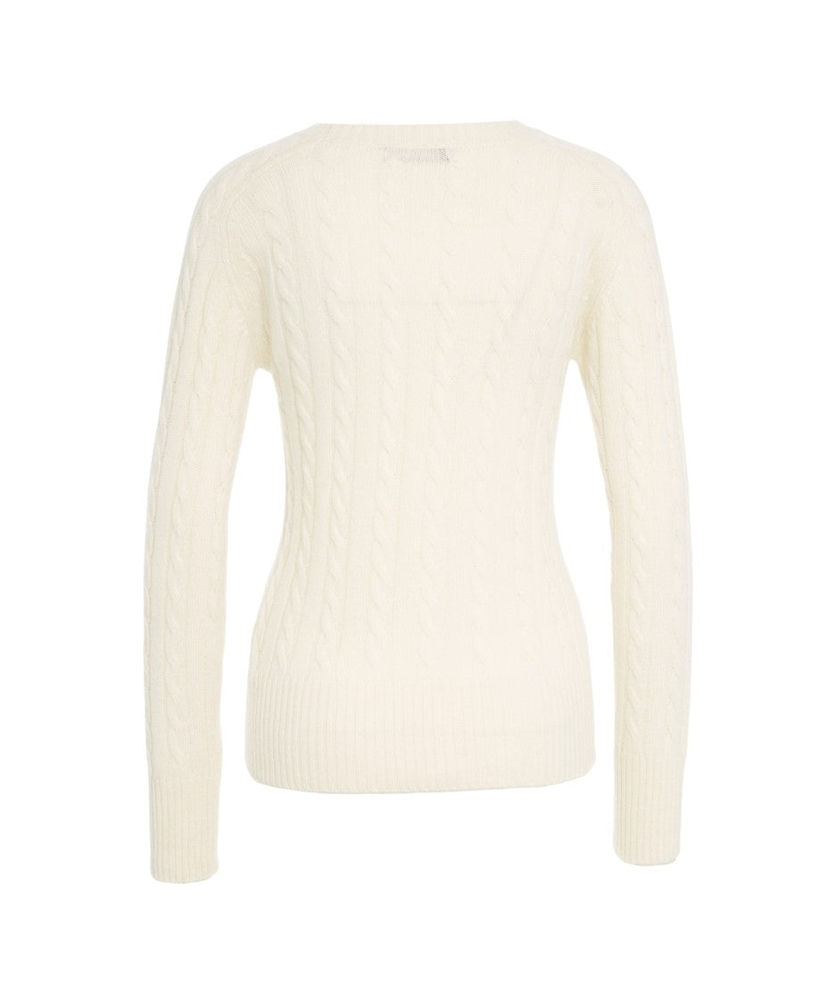 Grifoni Cable Knit Sweater With Round Neckline