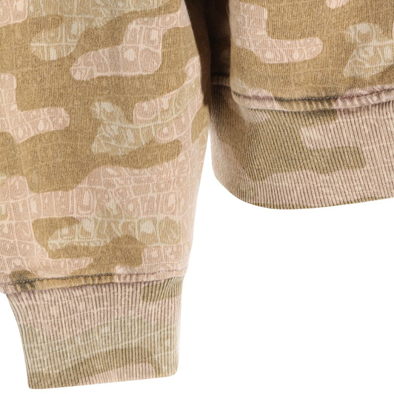Daily Paper Camo Crew Neck Hoodiewith Ribbed Cuffs