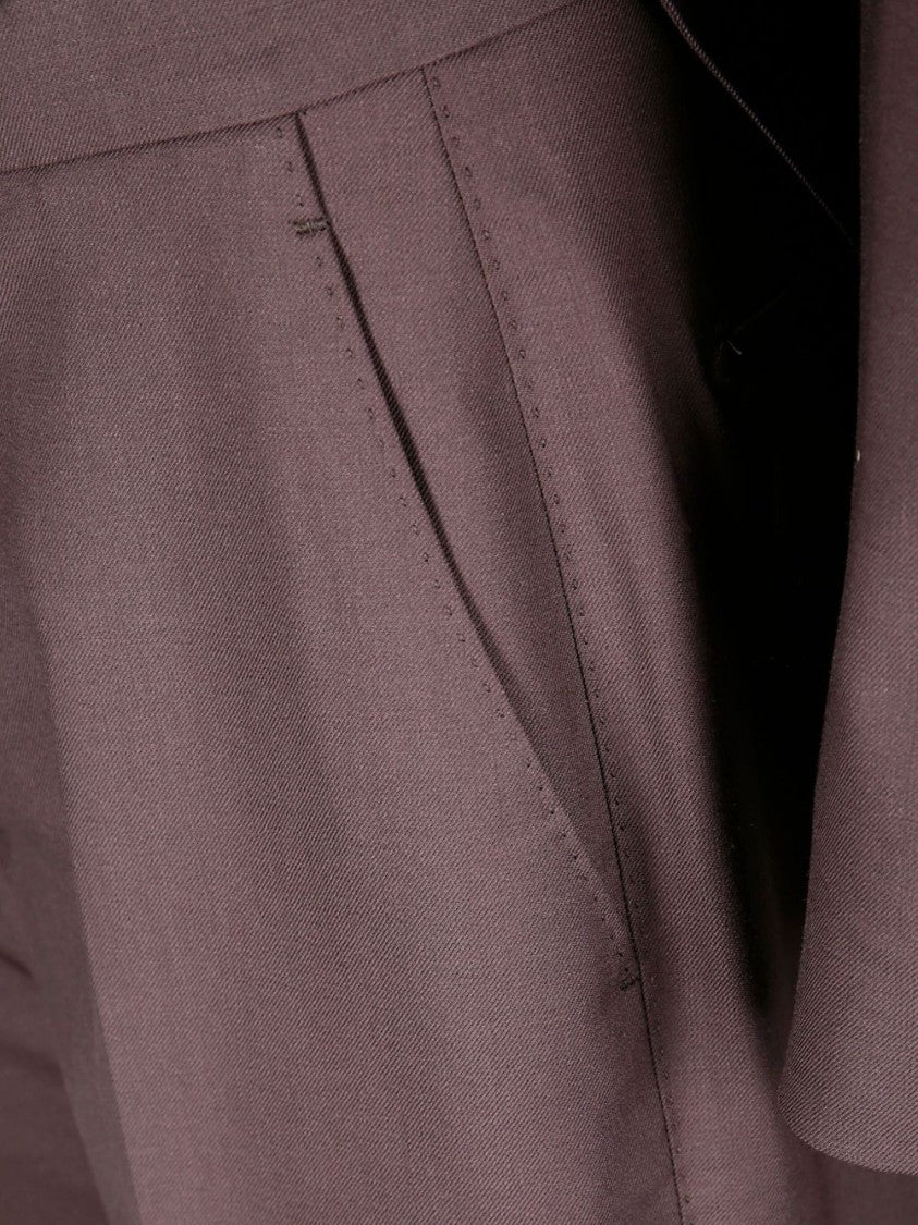 Tagliatore Double-Breasted Brown Suit Set With Peak Lapels