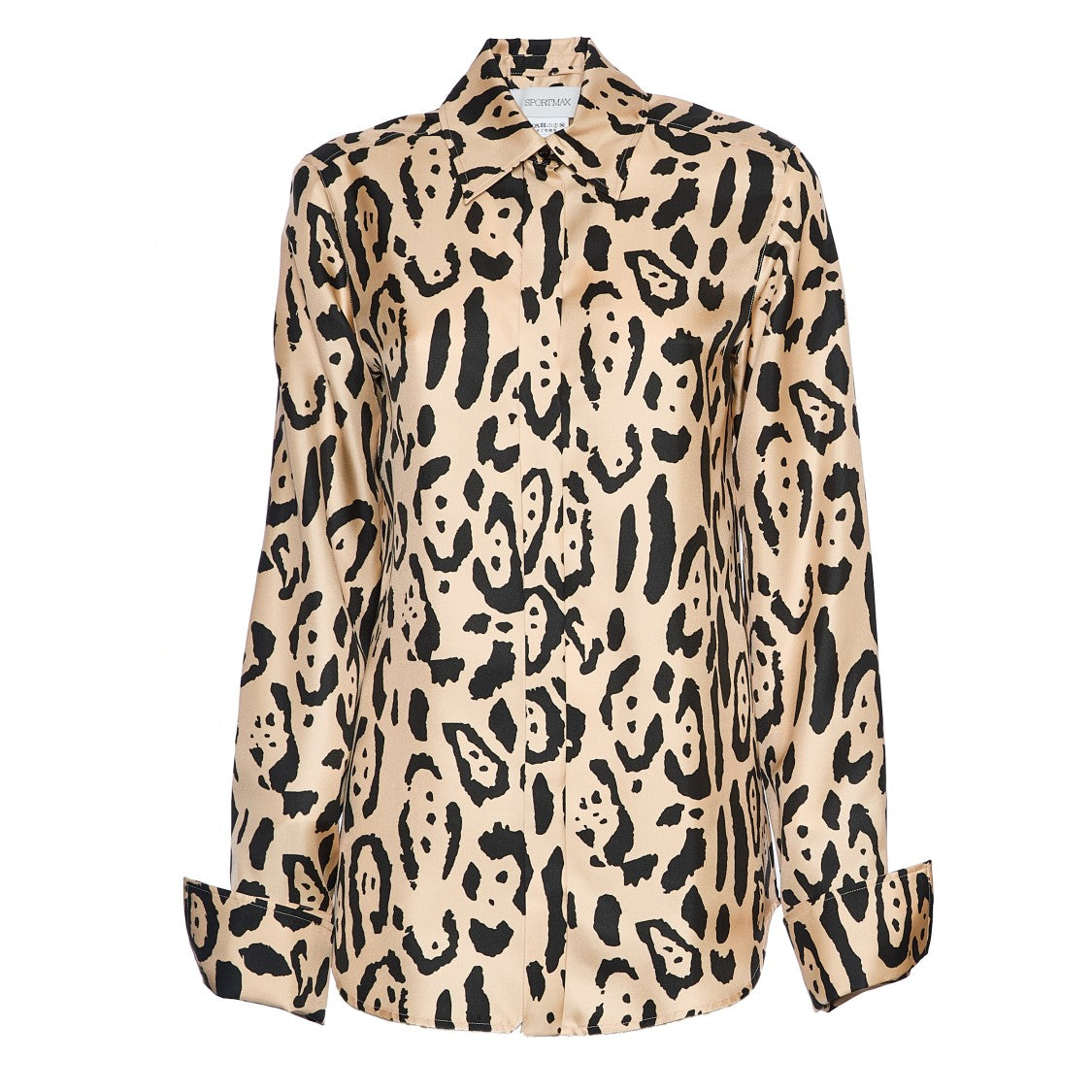 Sportmax Animal Print Silk Fitted Shirt