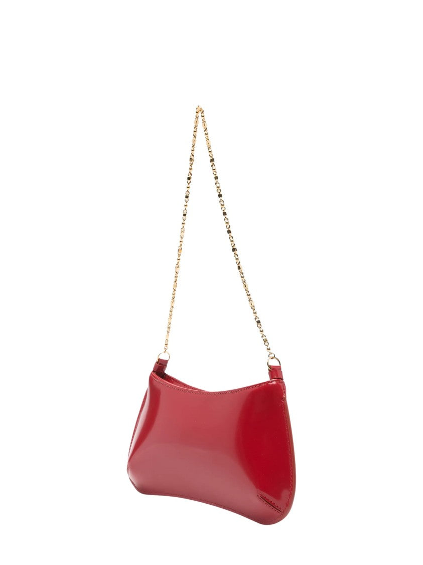 Jacquemus Red Leather Le Petit Bisou Chain Shoulder Bag