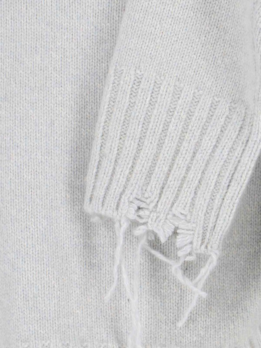 Low Classic Damage Crop Sweater – Grey