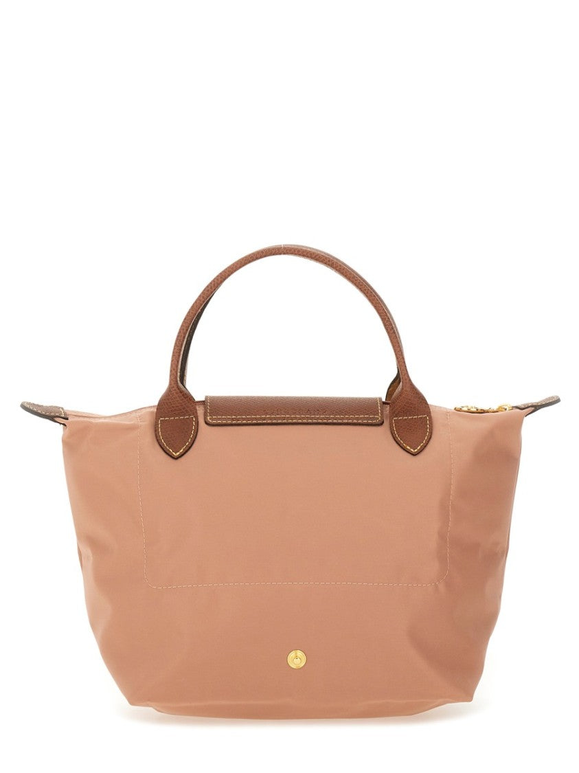 Longchamp Small Structured Tote Bag With Flap Closure And Metallic Button