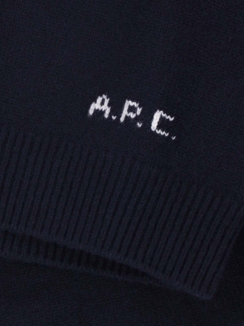 A.P.C. Navy Wool Crewneck Sweater