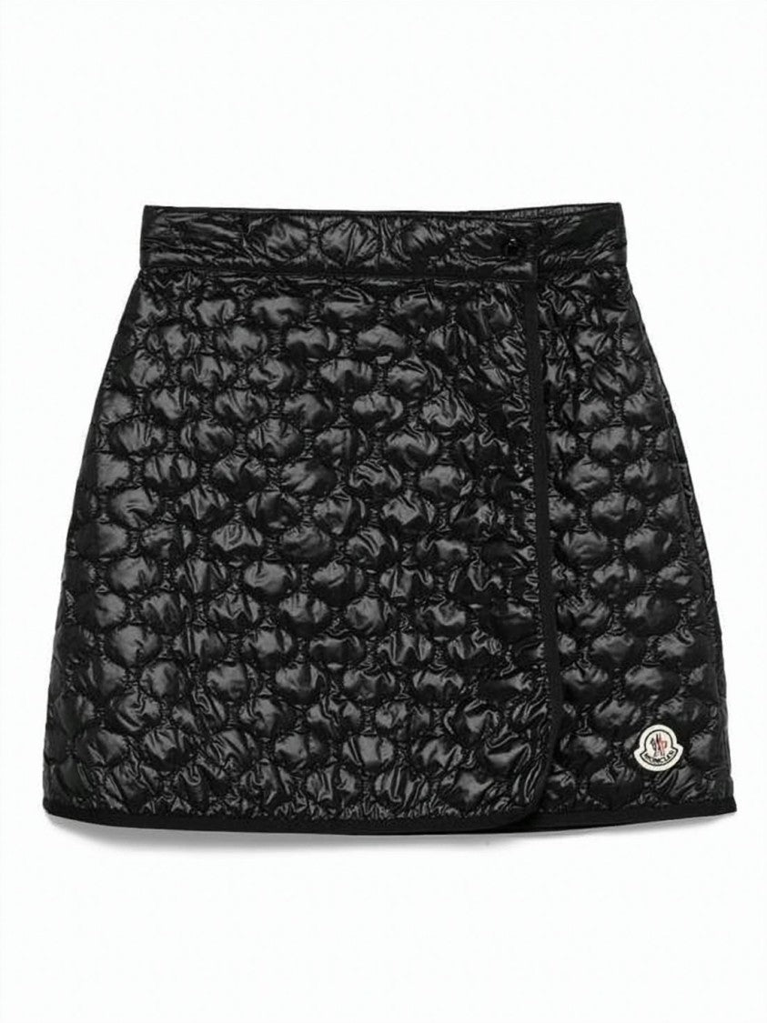 Moncler Quilted Midi Skirt With Wrap-Style Front