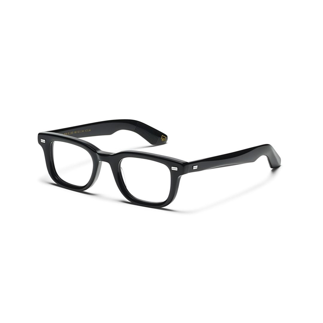 Moscot Or-Klt-O Klutz Glossy Black Rectangular Eyeglasses With Silver Accents