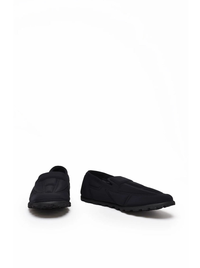 Dolce & Gabbana Black Textured Grip Rubber Neoprene Loafers