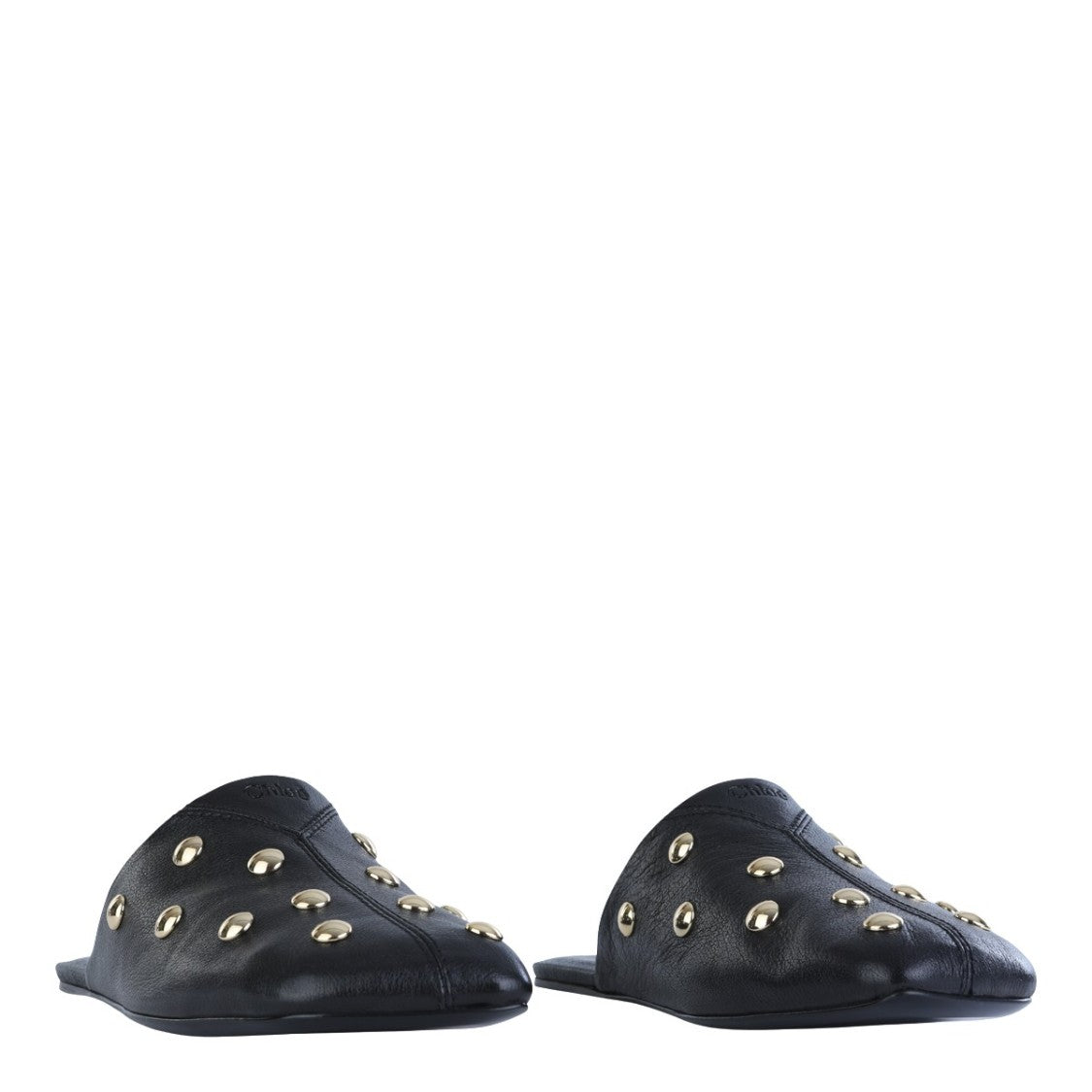 Chloé Black Leather Slip-On Flats