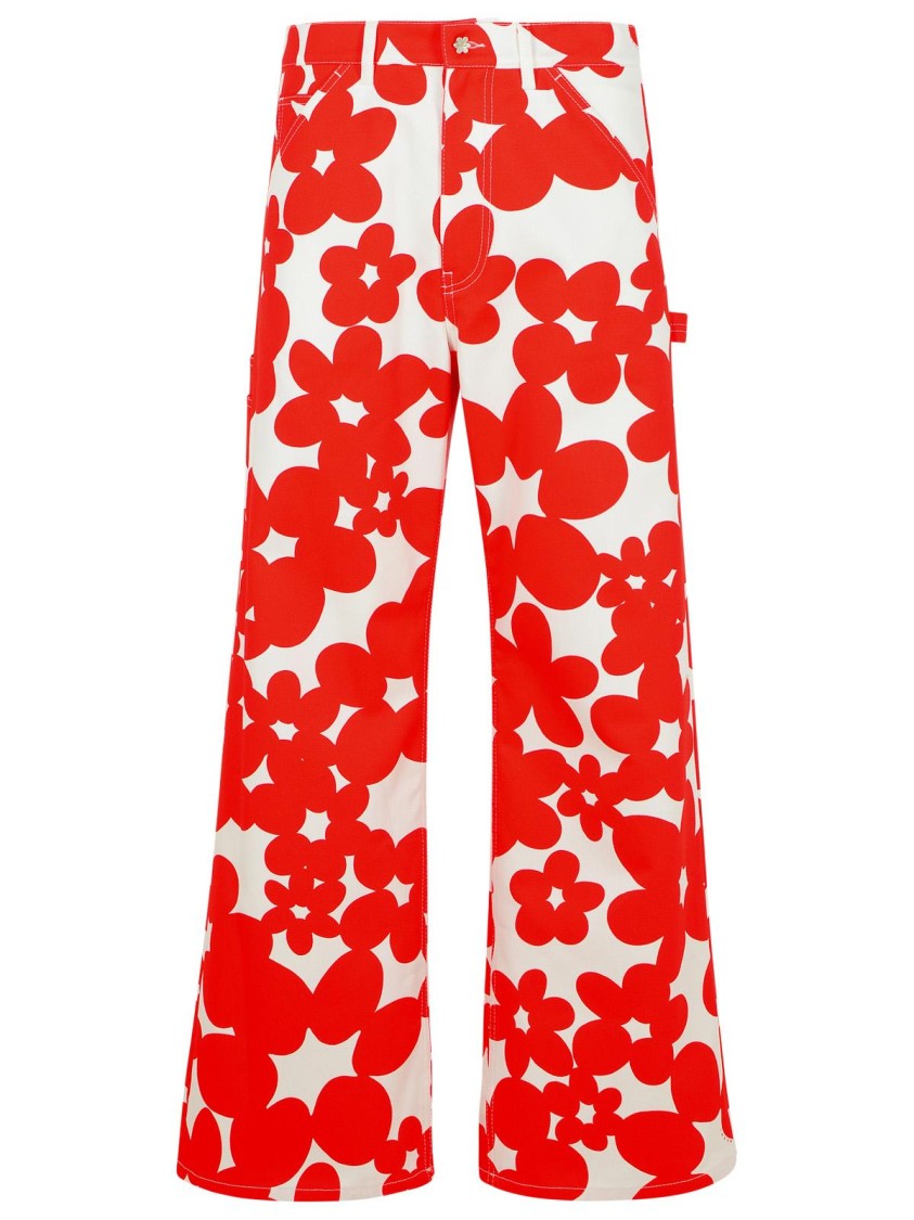Marni Red Cotton Jeans