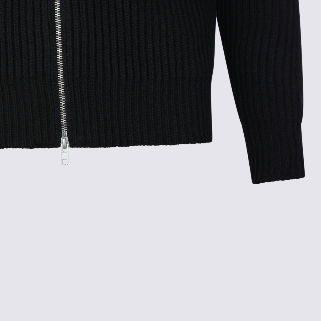 Mm6 By Maison Margiela Black Wool Zip Zip-Through Knit