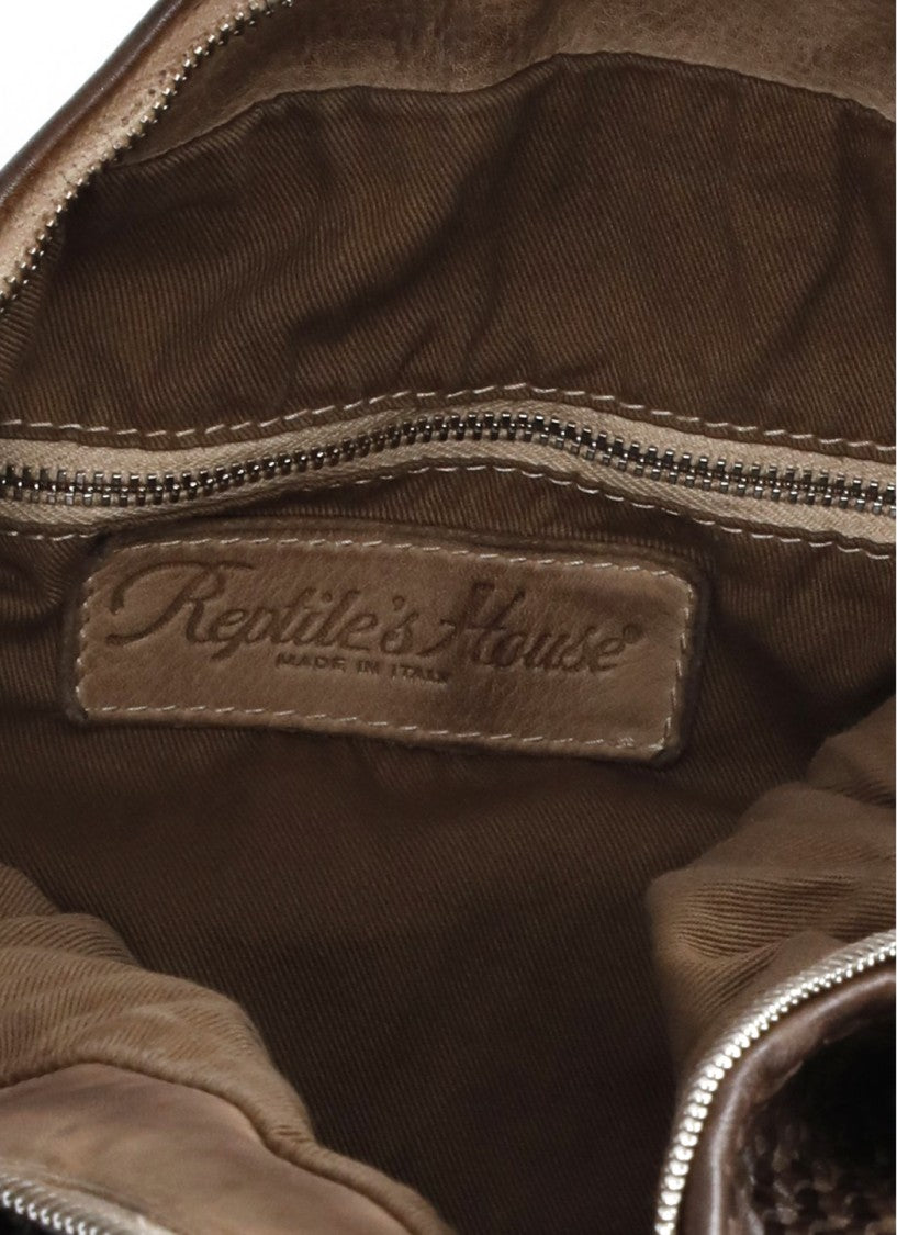 Reptile's House Spacious Brown Reptile's House Shoulder Bag