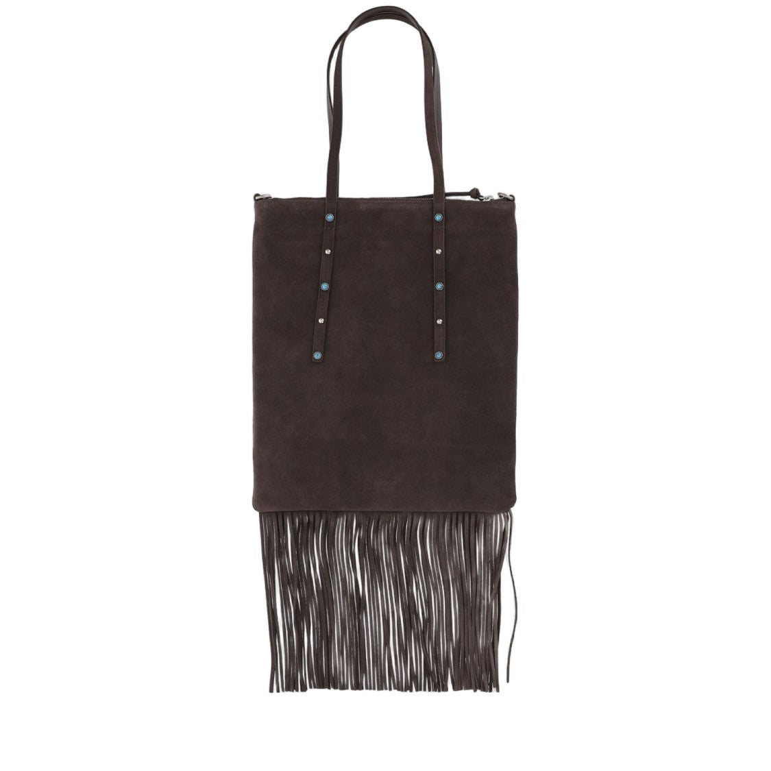 Pinko Suede Shopping Bag With Fringes