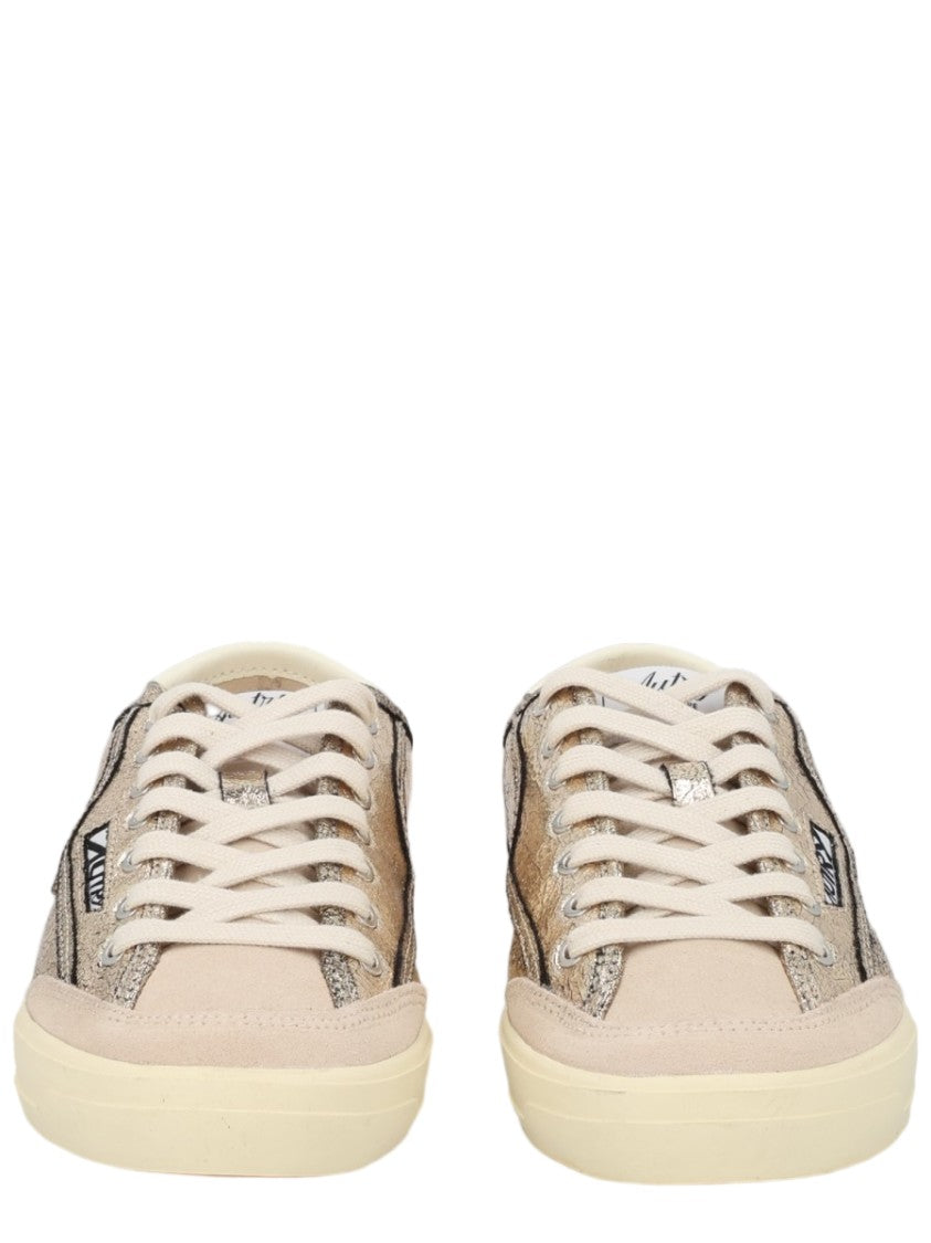 Autry Windscape Low Metallic Finish Leather Sneakers