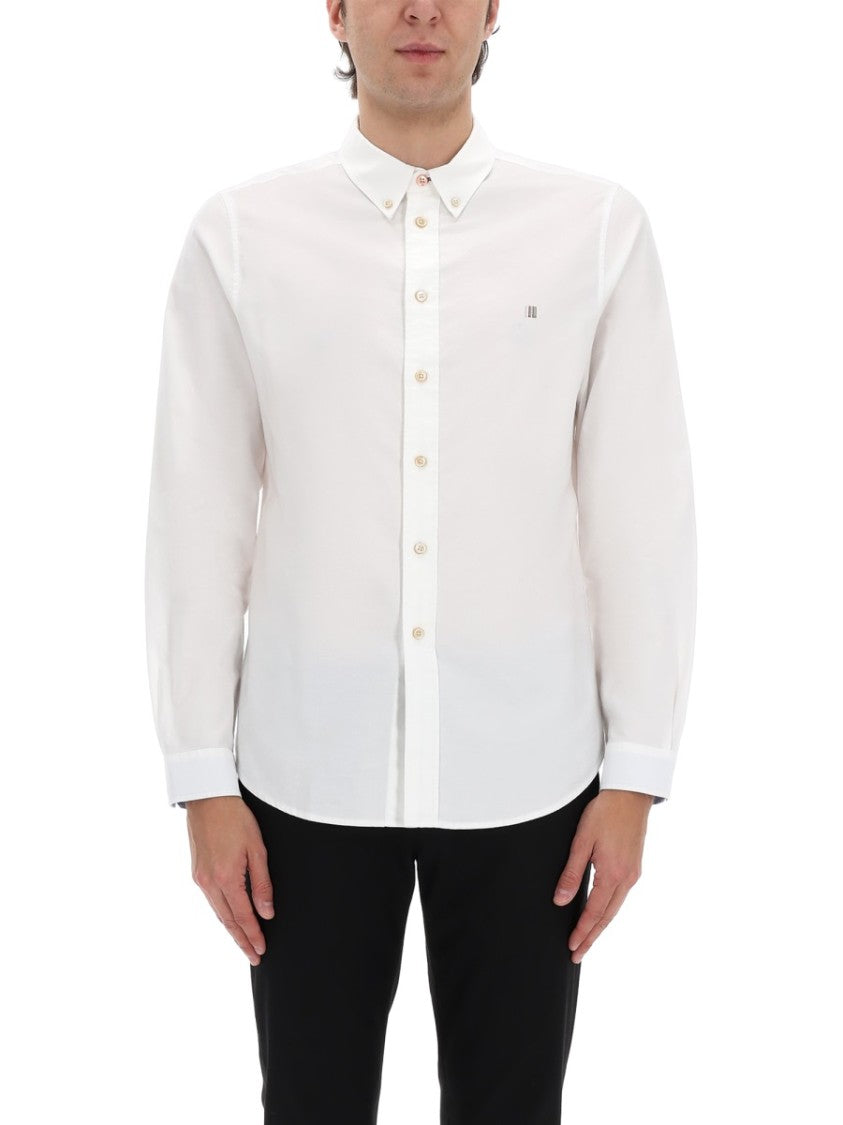 Ps Paul Smith Neutrals Tailored Fit Button-Down Organic Cotton Shirt