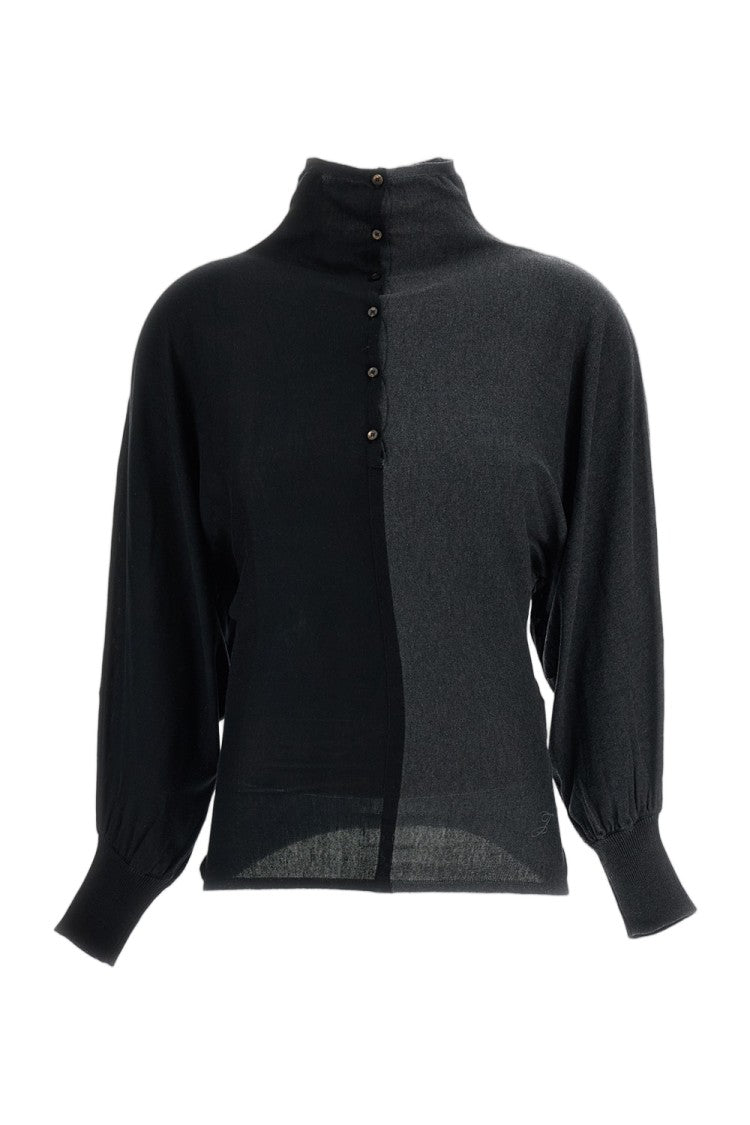 Jacquemus Gray / Black The Diamond Silk-Blend Polo Shirt