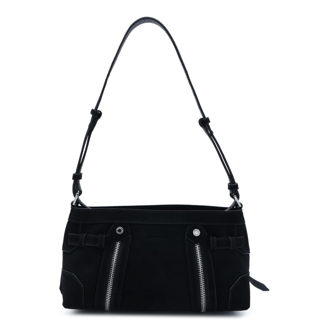 Zadig & Voltaire Black Madison Mini Silver Hardware Suede Shoulder Bag