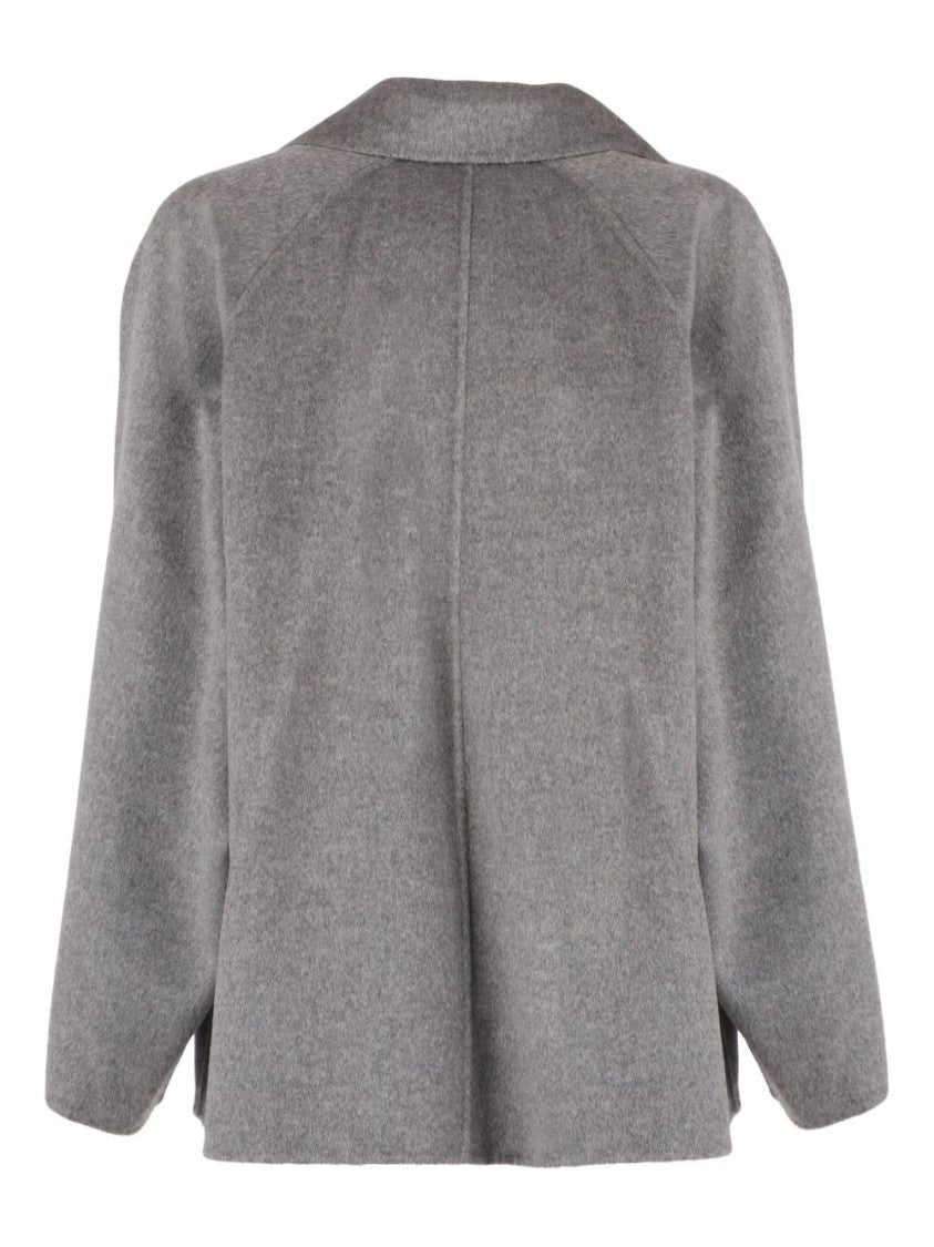 Max Mara Grey Double-Breasted Coat