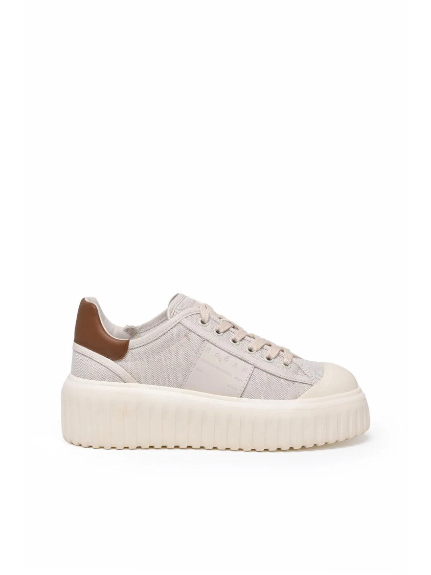 Hogan Beige Low-Top Leather Sneakers