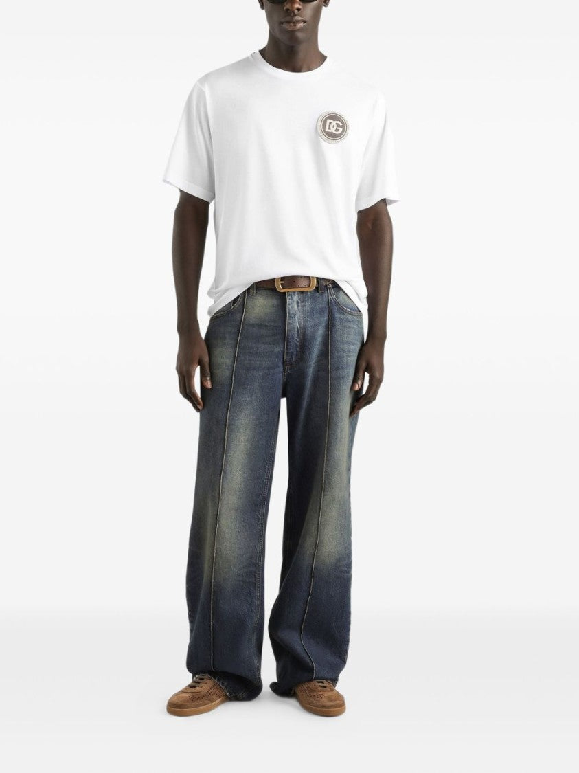 Dolce & Gabbana Relaxed Fit White Cotton T-Shirt