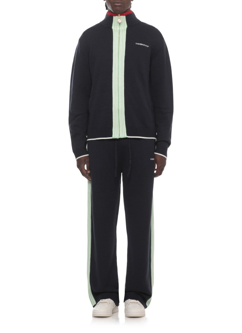 Casablanca Blue Merino Embroidered Wool Jacket