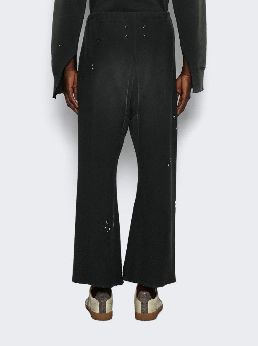 Maison Margiela Relaxed-Fit Washed Black Pants With Flared Leg Design