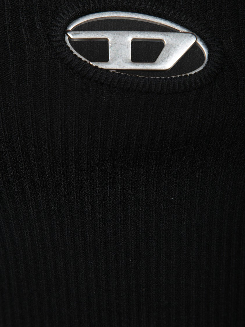 Diesel Bandeau Top With Ribbed Knit Texture