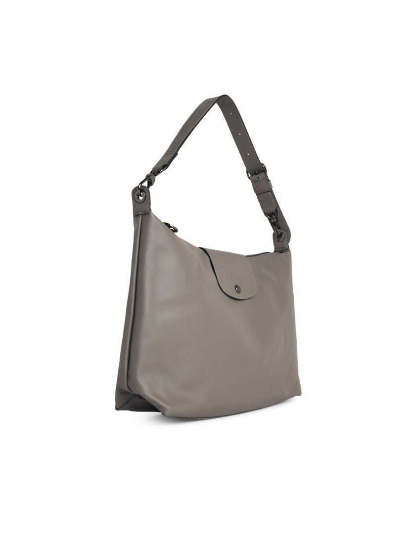 Longchamp 'Xl Le Pliage Xtra' Dove Grey Leather Hobo Bag