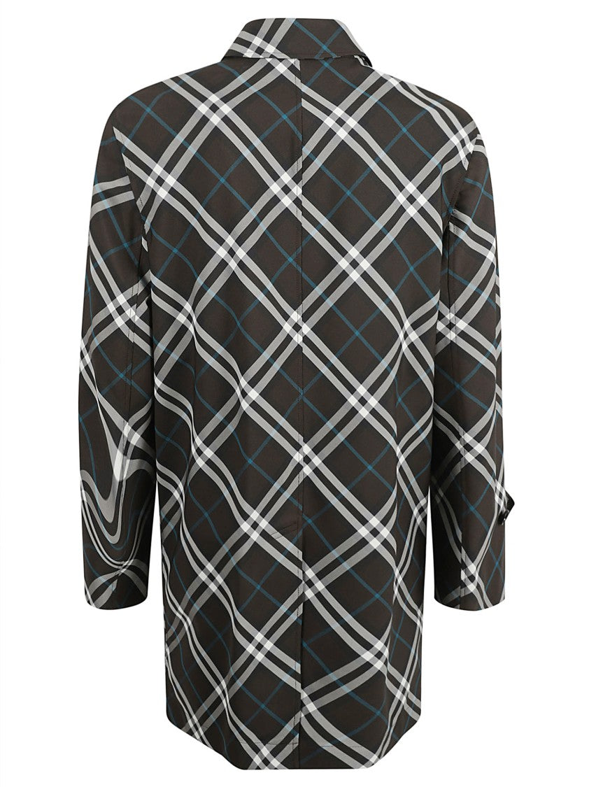 Burberry Classic Plaid Coat With Structured Silhouette
