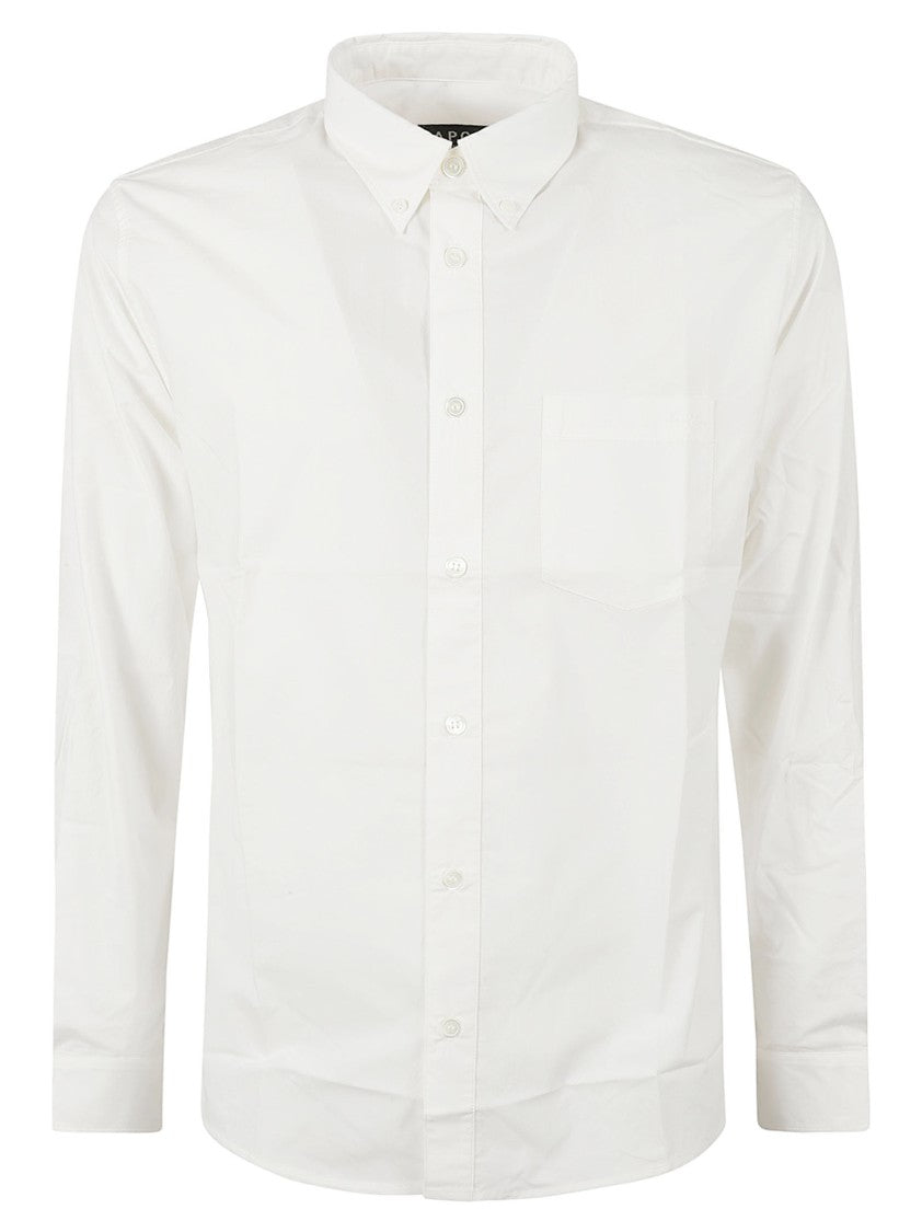 A.P.C. Long-Sleeved White Cotton Shirt