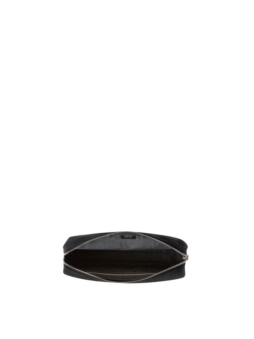 Fendi Beauty Medium Ff Black Embossed Pouch