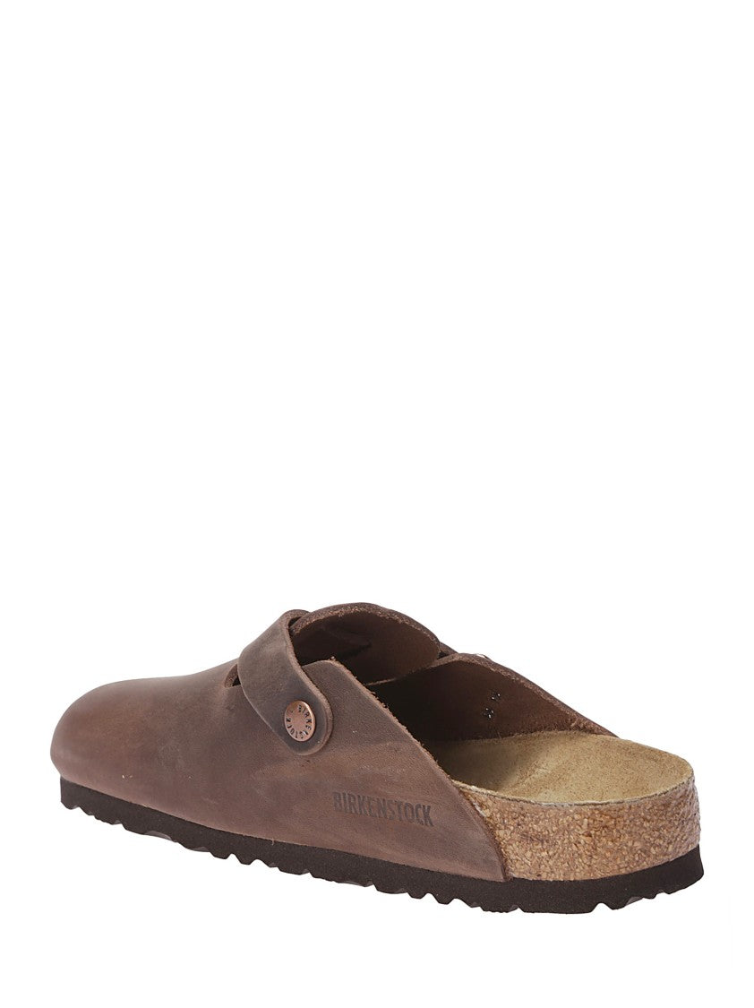 Birkenstock Boston Brown Leather Mules