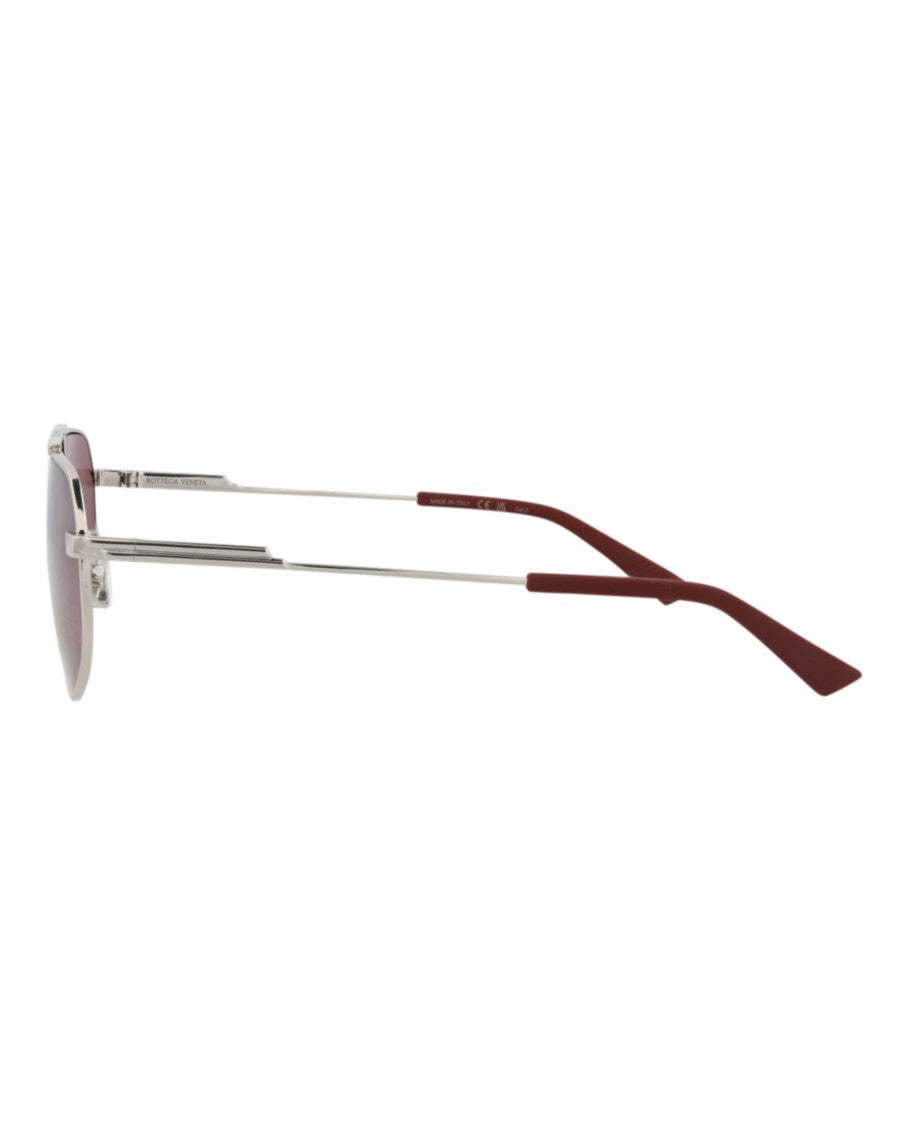 Bottega Veneta Aviator-Frame Metal Sunglasses With Adjustable Nosepads