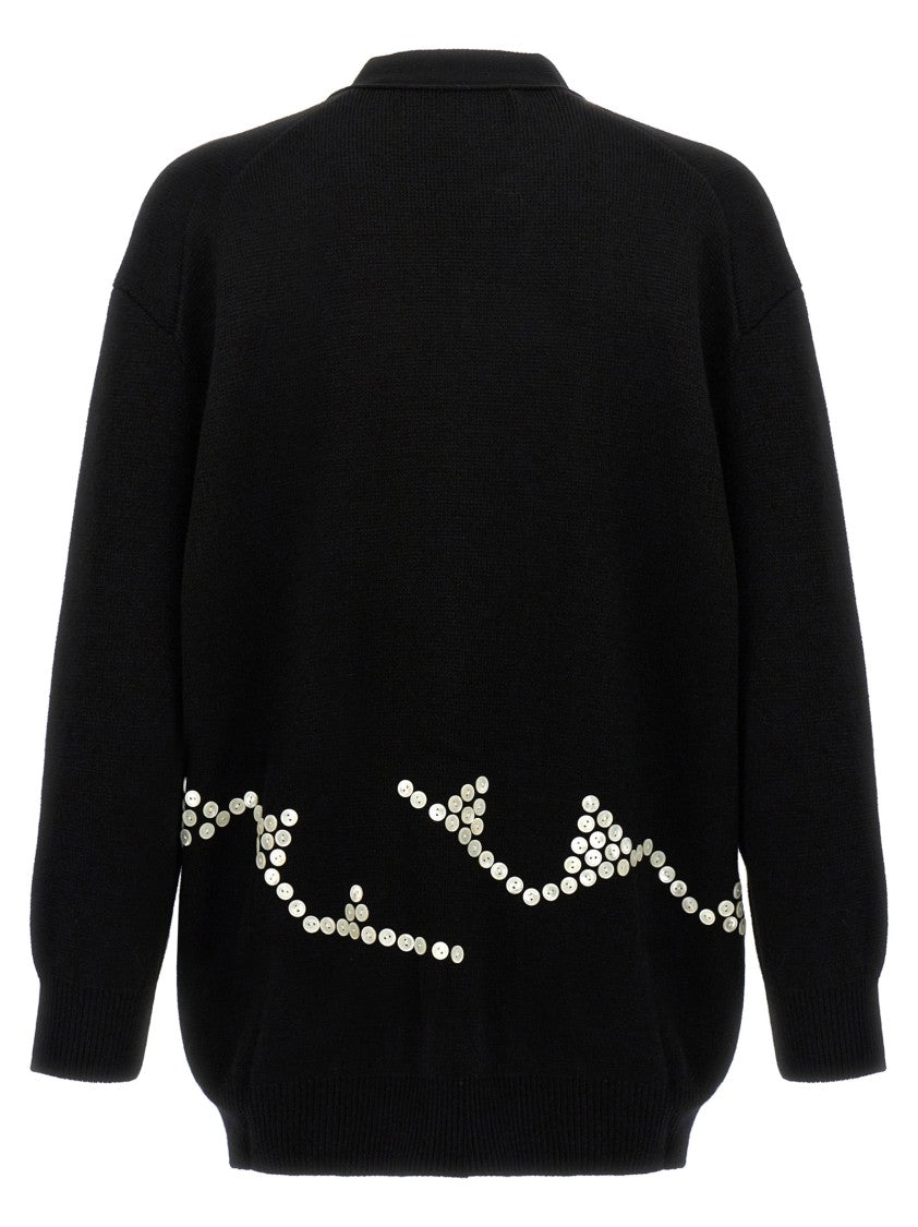 Comme Des Garçons Button Detail Knitwear Sweater With Cuffed Sleeves