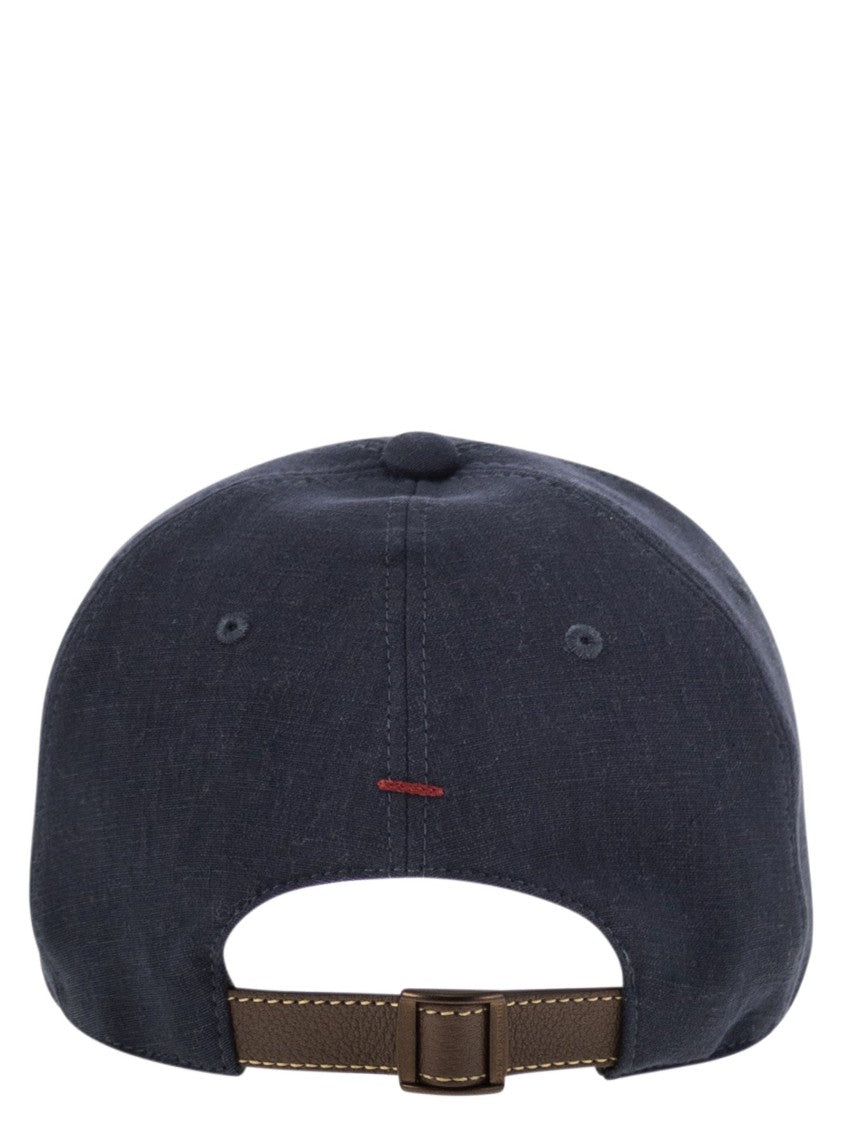 Brunello Cucinelli Diagonal Linen, Wool And Silk Baseball Cap