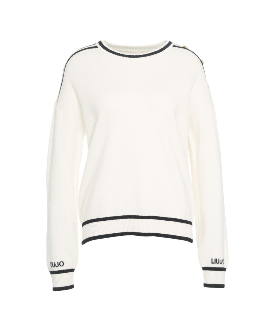 Liu Jo Relaxed Fit Sweater With Contrast Stripes