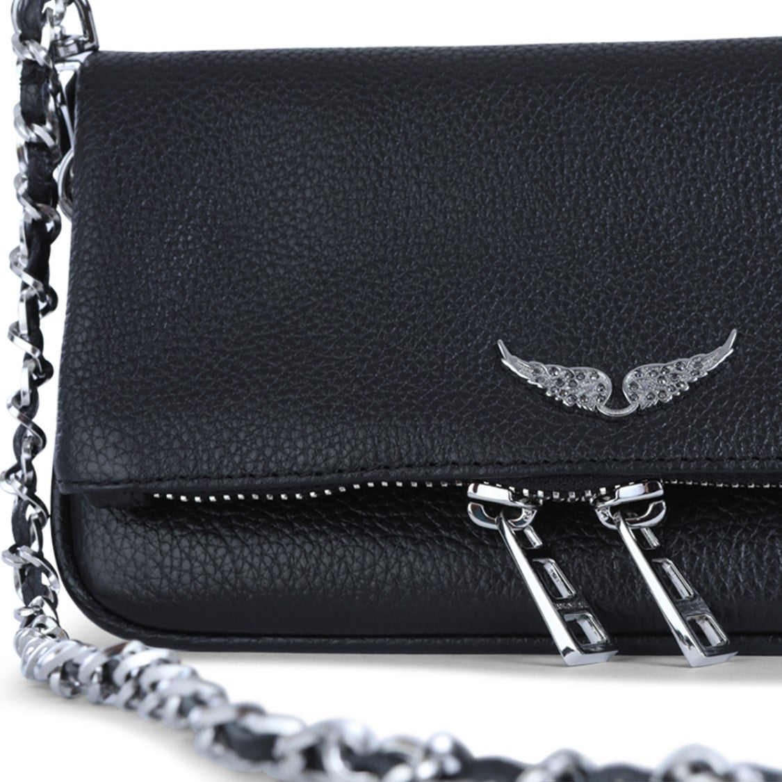 Zadig & Voltaire Black Leather Rock Nano Shoulder Bag